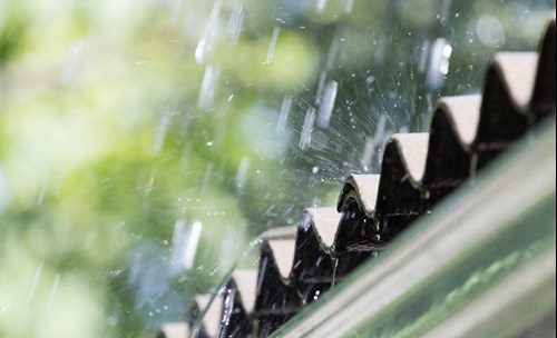 Rain falling on roof